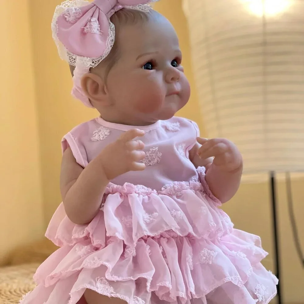 🆕20inch Soft Vinyl Body Newborn Baby Poseable Limbs Open Eyes Reborn Mia Girl